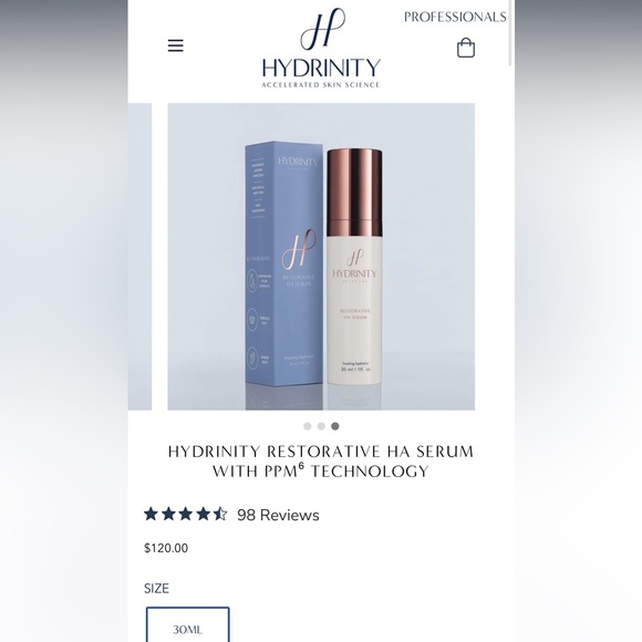 Sold!BNIB Hydrinity Restorative HA Serum Healing Hydrator w/ PPM6 Technology Ful - Picture 5 of 8